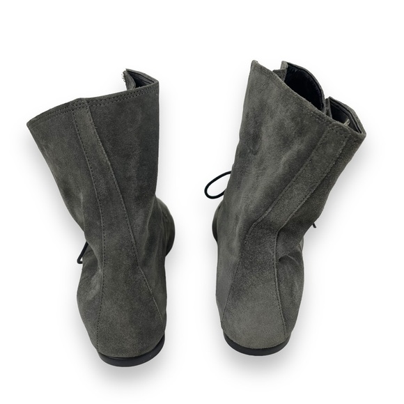 The Flexx Boots Women 10 Gray Leather Suede Ankle Minimalist Buccaneer Goth - Picture 3 of 9